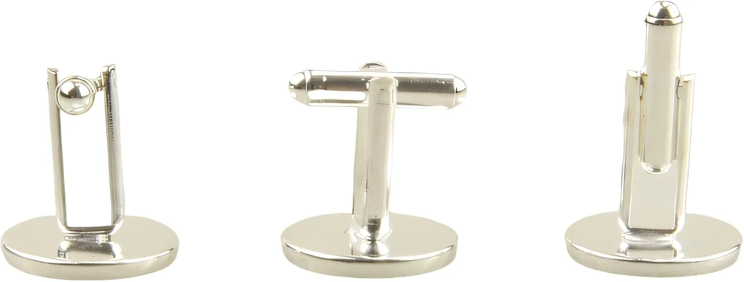 12Sets/24pcs Mens Cufflinks Cuff Links Button Cabochon Blank Trays Frame with Clear Glass Dome for DIY Craft