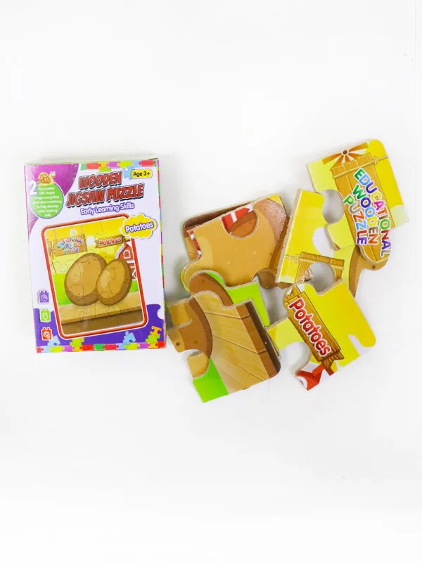 2 in 1 Wooden Jigsaw Puzzle Ostrich   Potatoes