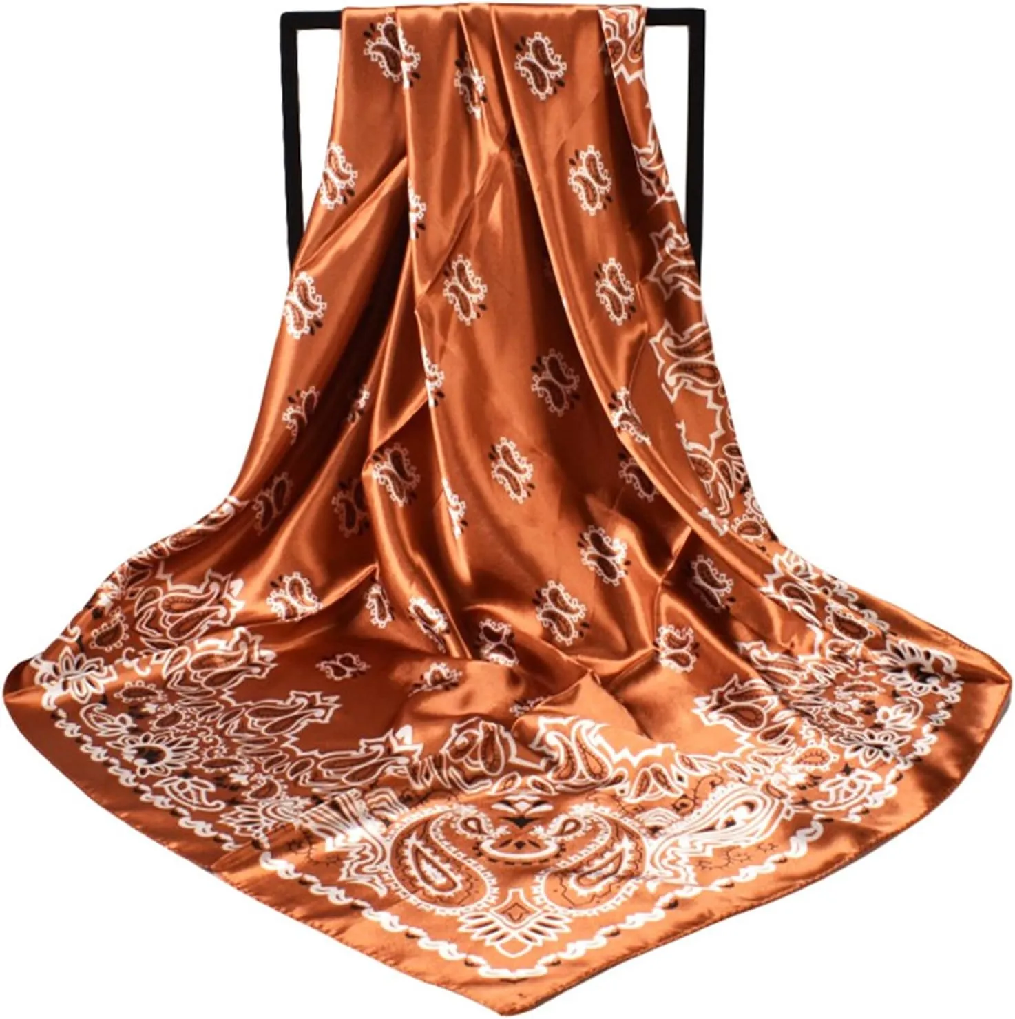 35" Large Square Satin Head Scarf Silk Hair Scarf Square Hair Bandanas Headband Tie Head Wraps for Women