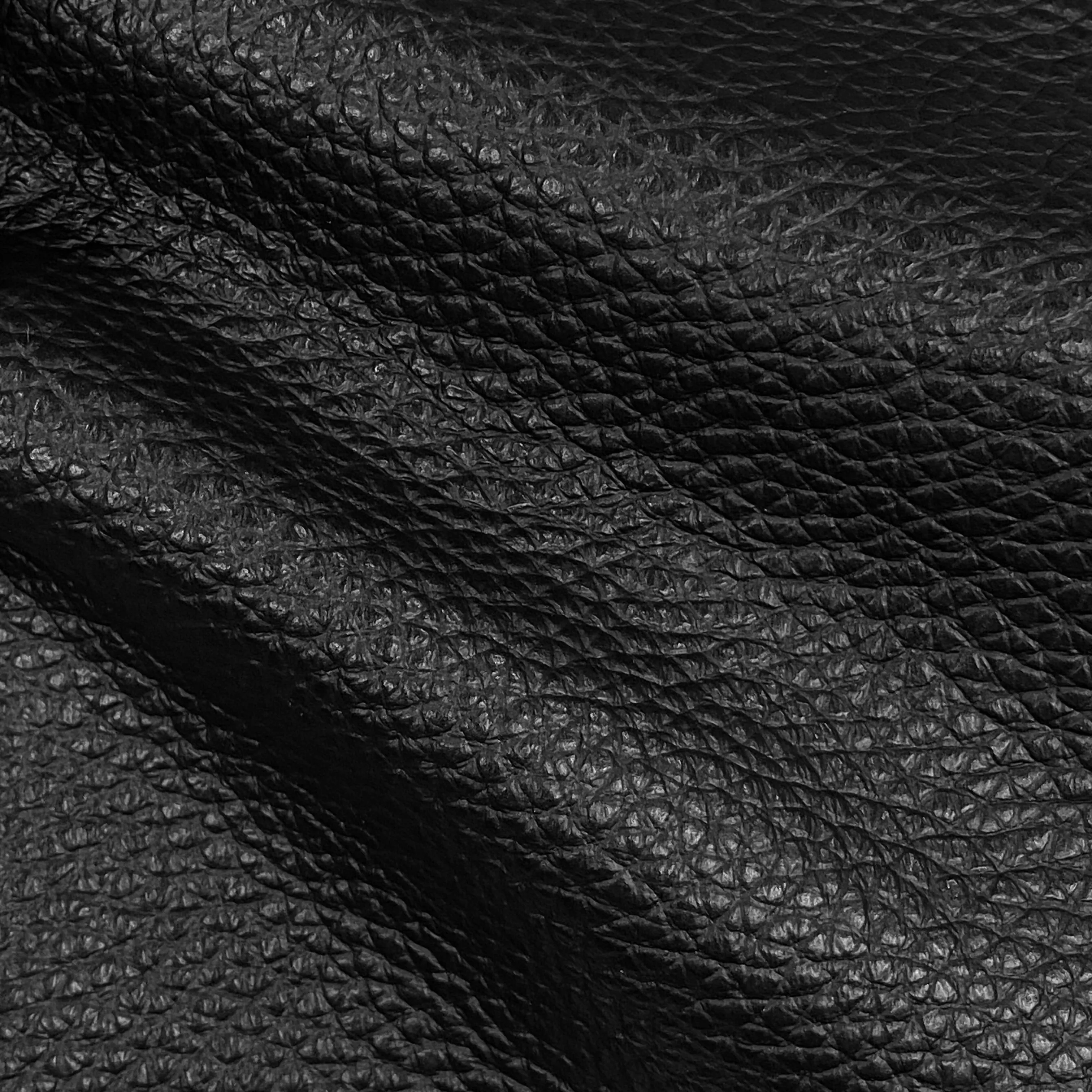 4oz (2mm) Heavy Pebble Cow Leather - Black (per square foot and hide)