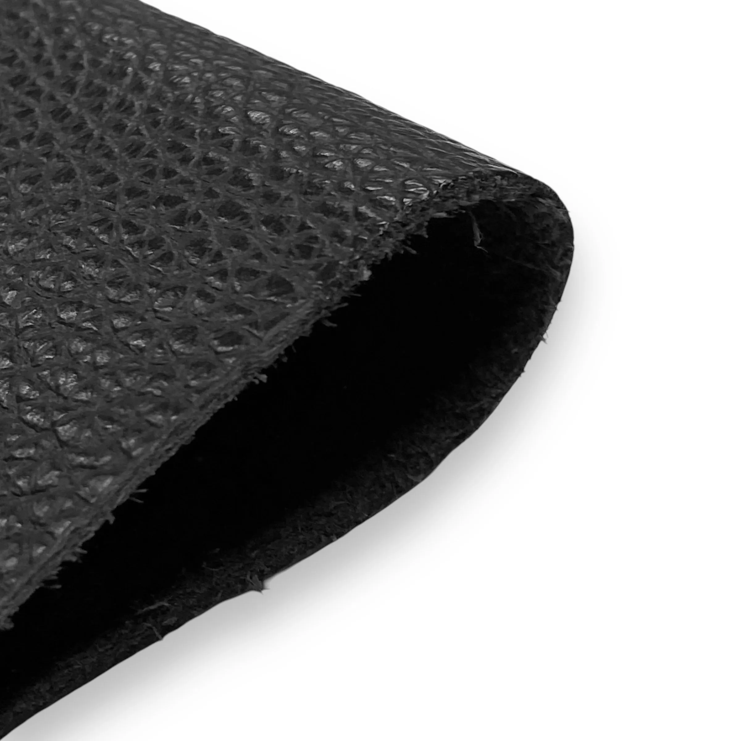 4oz (2mm) Heavy Pebble Cow Leather - Black (per square foot and hide)
