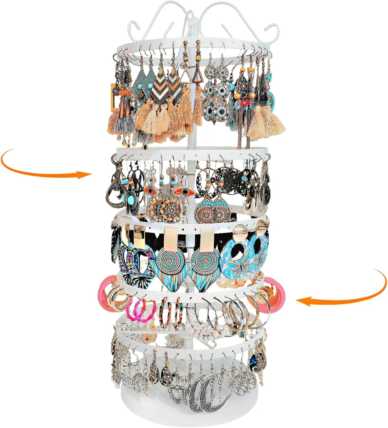 5 Tiers 360 Rotating Earring Holder Organizer Stand,220 Holes Stud Earring Organizers and StorageJewelry Organizers and Storage,Earring Tree Organizer for Women