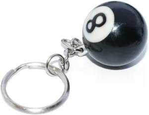 8 Ball Keychain Cool Personalized Pool Ball Key chain for Men, Lucky Black NO.8 Small Keychain for kids, Personalized Fathers Day for Dad Husband Gifts