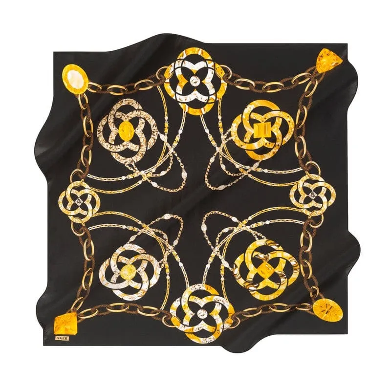 Aker Golden Luxe Women Silk Scarf