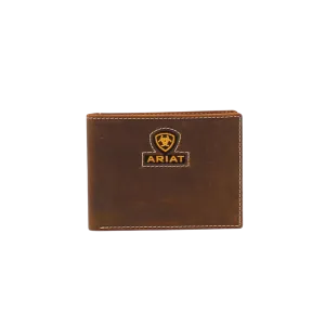 Ariat Men's Bifold Logo Ribbon Inlay Brown Wallet