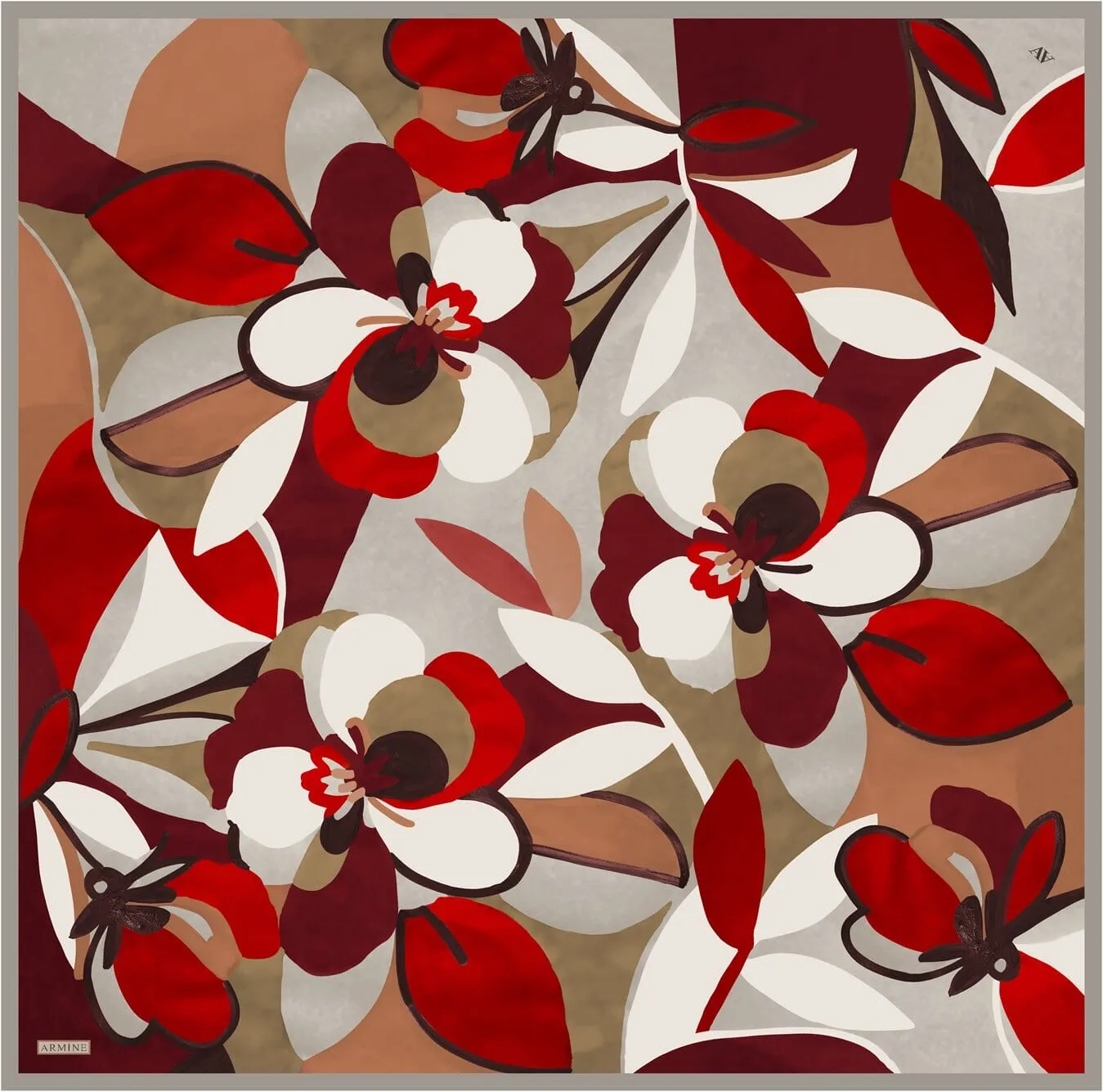 Armine Azure Floral Silk Scarf #8