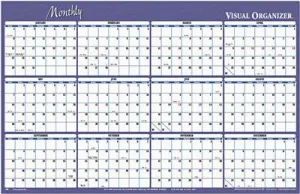 At-A-Glance Write-On/Wipe-Off Horizontal Format Reversible Yearly Wall Planner 48 X 32