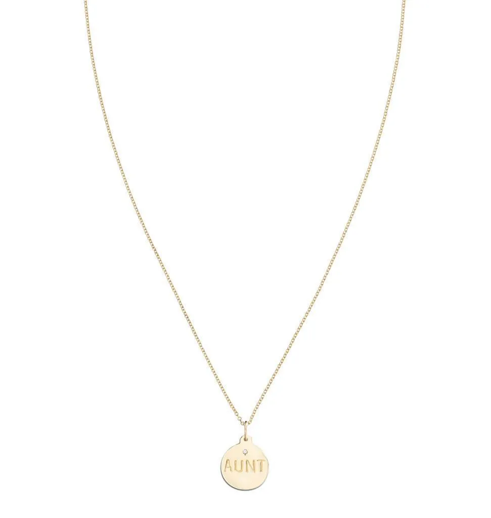 Aunt Disk Charm With Diamond