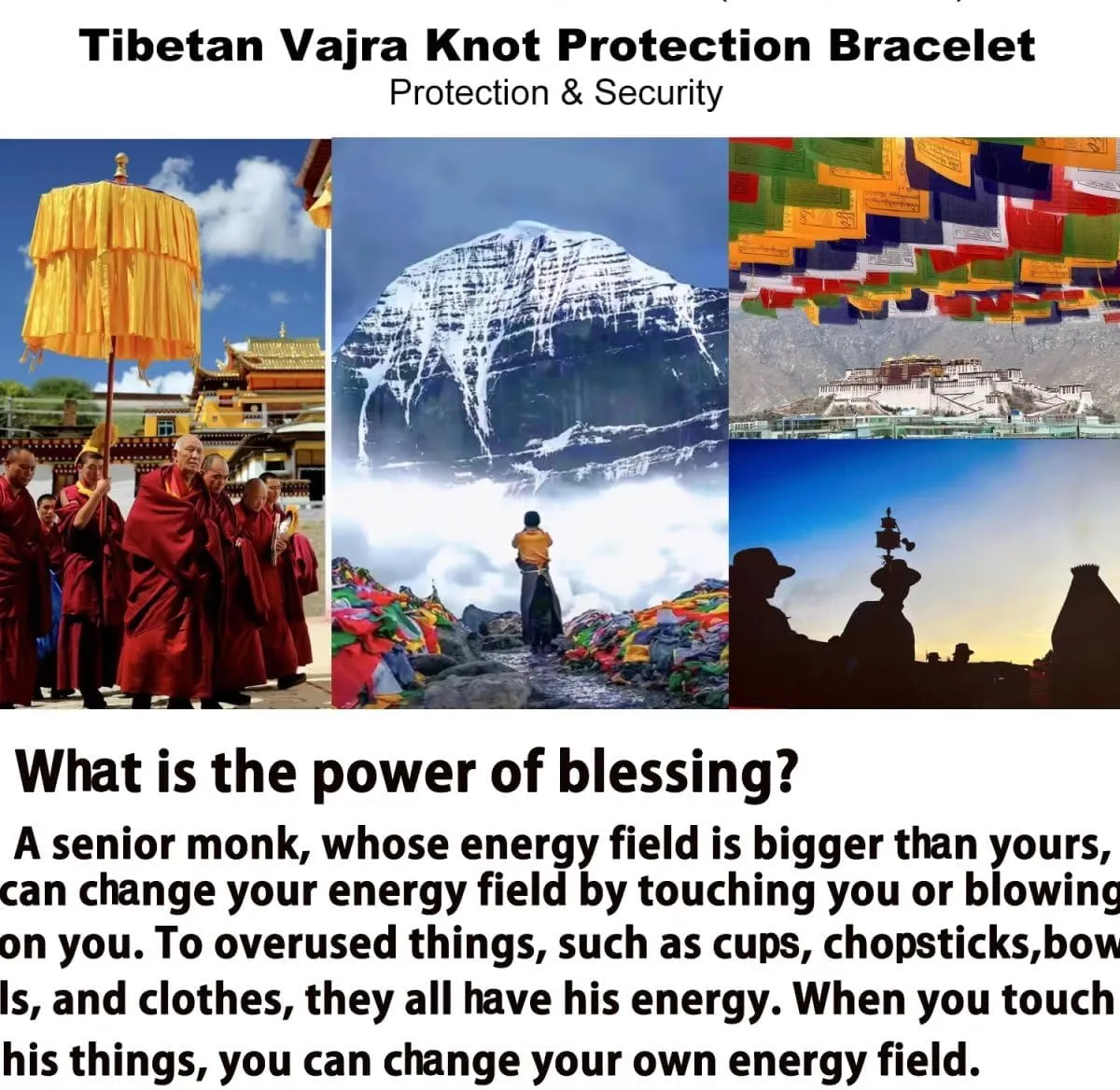 Authentic Tibetan Monks Handmade Protection Bracelet with a Talisman, Buddhism Sacred Rope