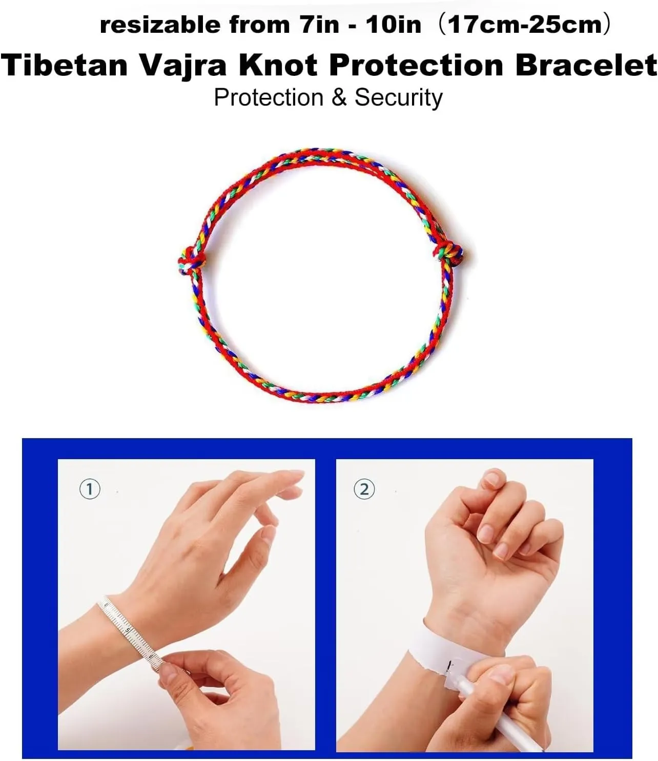 Authentic Tibetan Monks Handmade Protection Bracelet with a Talisman, Buddhism Sacred Rope