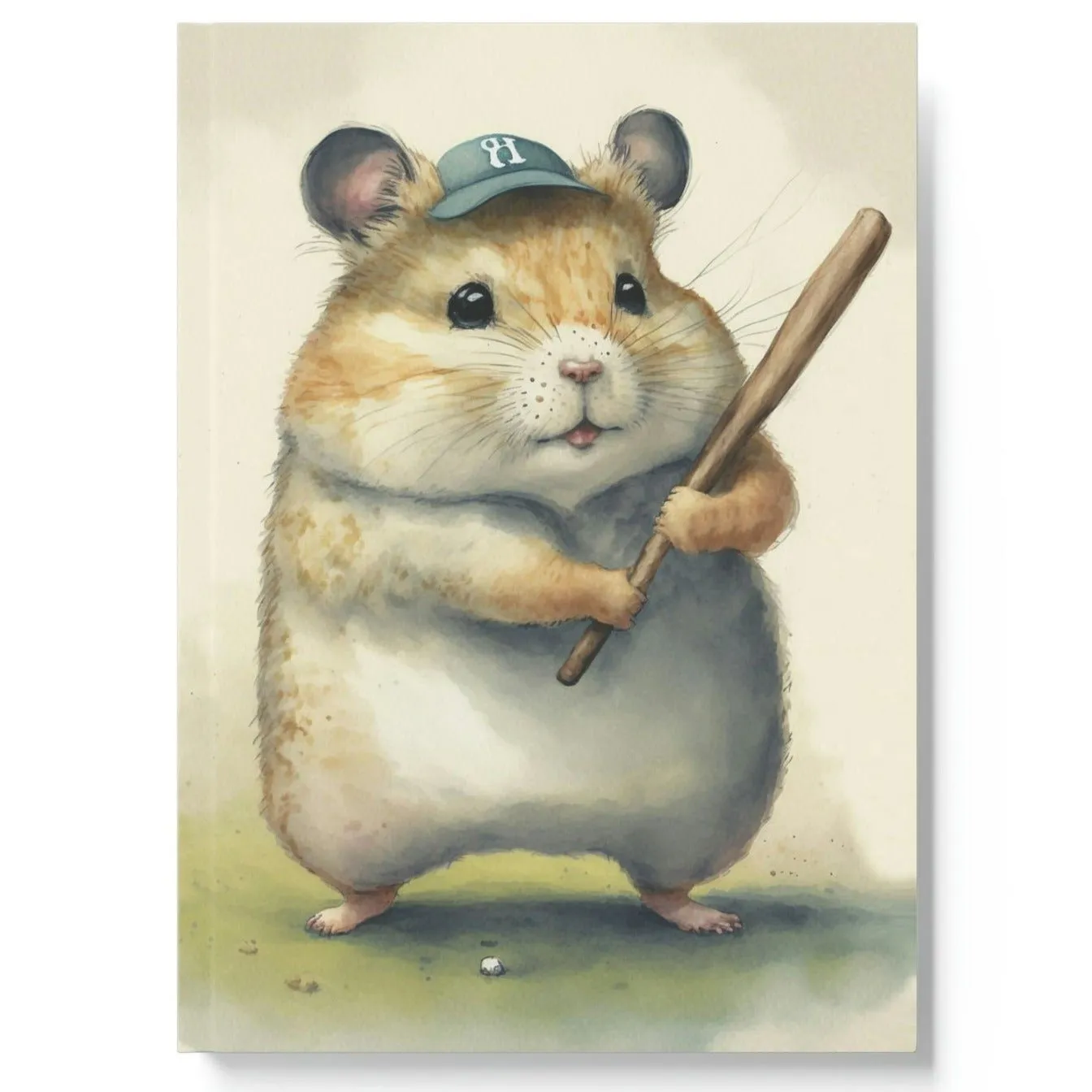 Baseball Hamster Hard Backed Journal