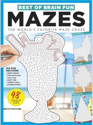 Best Of Brain Fun - Mazes: 48 Puzzles for All Skill Levels with 6 Sections of Fun! Challenge Readers and Elevates the "Maze Craze" to a Whole New Level with Real Life Images!