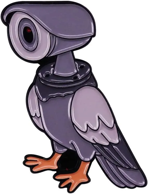 Birds are cameras not real pigeon Enamel Pin Brooch Metal Badge for Backpacks