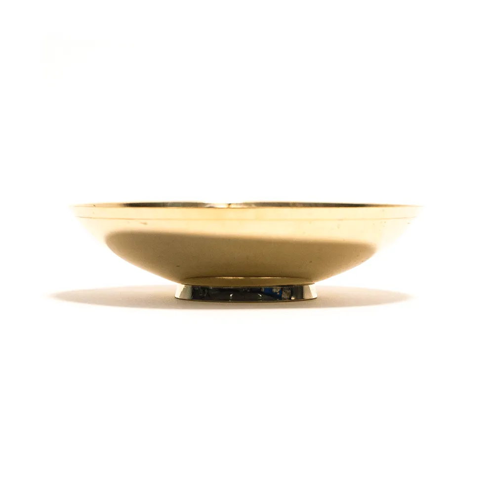 BRASS BOWL WITH LEAF 6 INCHES