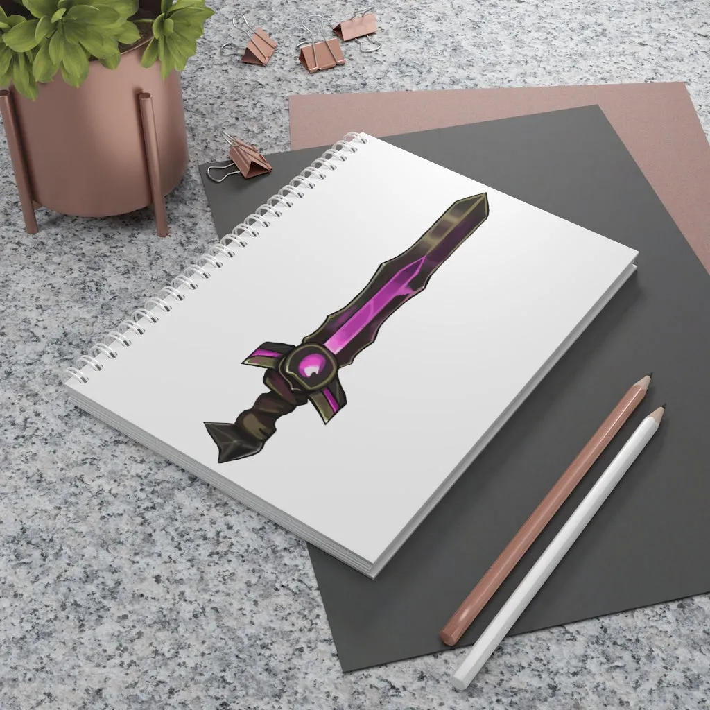 Brown and Purple Sword Spiral Notebook