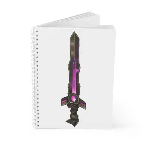 Brown and Purple Sword Spiral Notebook