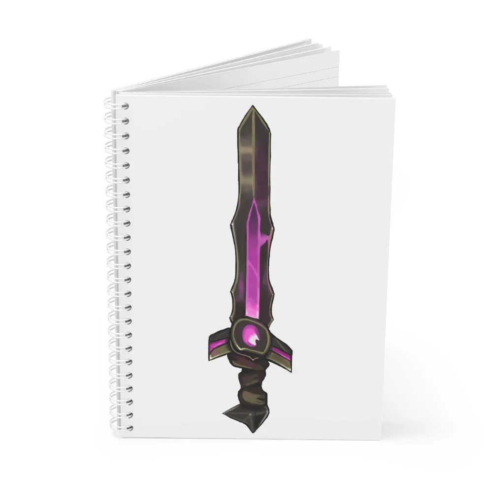 Brown and Purple Sword Spiral Notebook