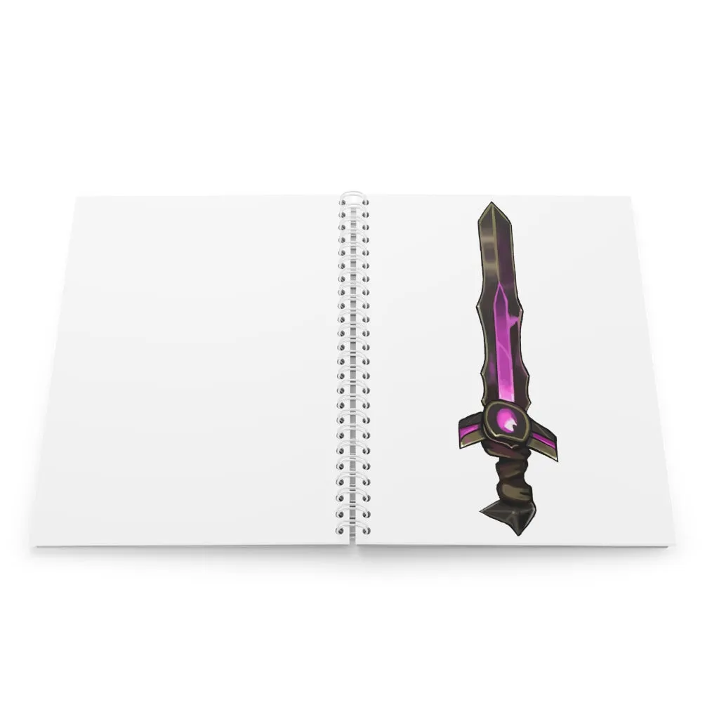 Brown and Purple Sword Spiral Notebook