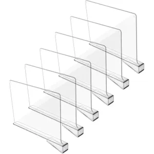 Clear Lucite Shelf Dividers 6pc