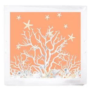 Coral Reef Peach 18X18 Acrylic Tray