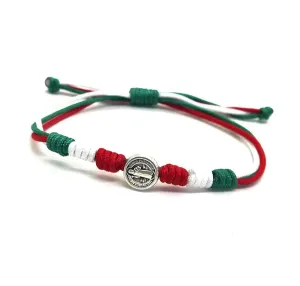 Country Flag Colors Catholic Saint Medal Bracelet Mens Womens Kids Patriotic Religious Gift