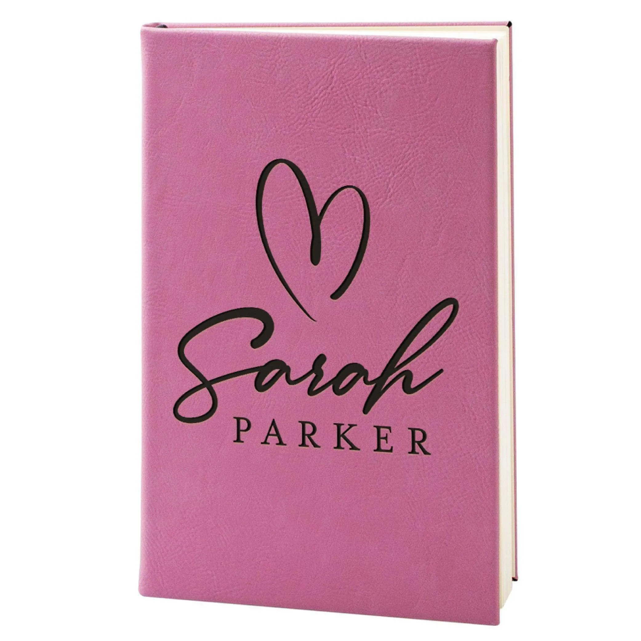 Custom Leather Notebook - Hearted Design Notebook, Gift for Her