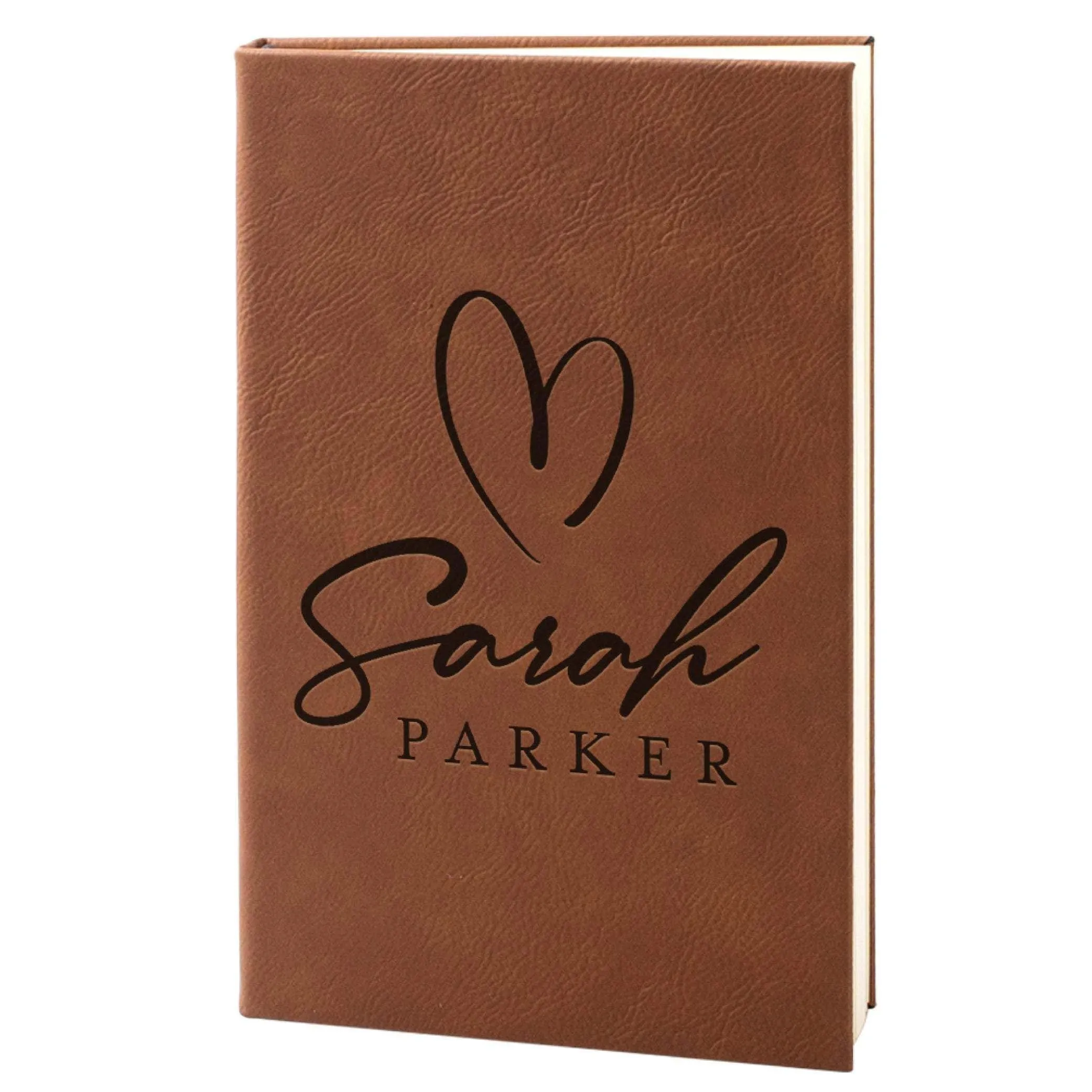 Custom Leather Notebook - Hearted Design Notebook, Gift for Her
