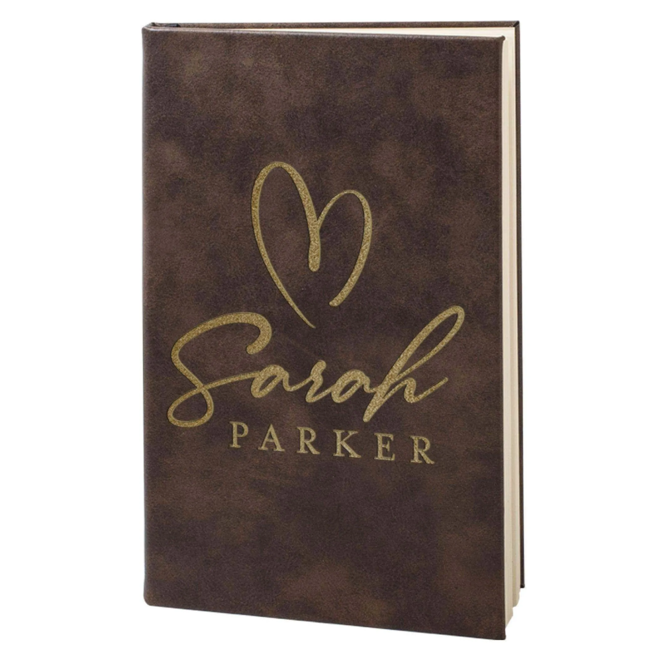 Custom Leather Notebook - Hearted Design Notebook, Gift for Her