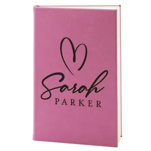 Custom Leather Notebook - Hearted Design Notebook, Gift for Her