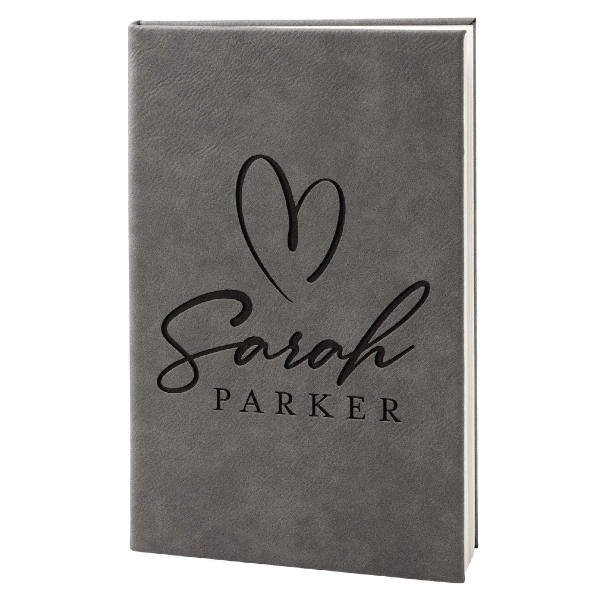 Custom Leather Notebook - Hearted Design Notebook, Gift for Her