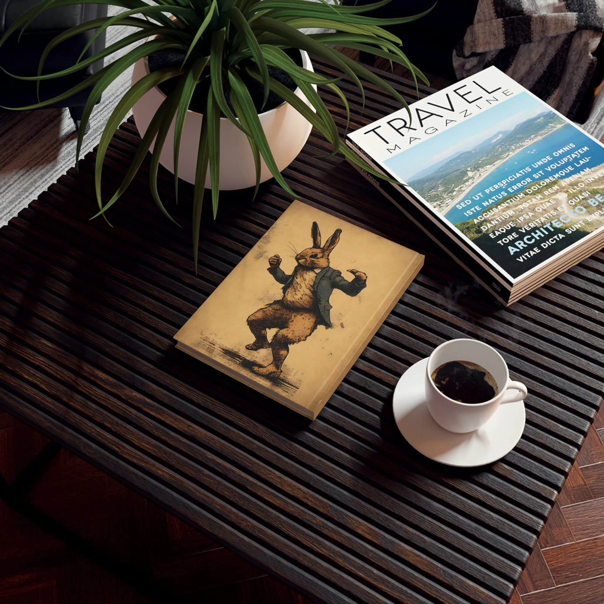 Dancing Rabbit Guy Hard Backed Journal
