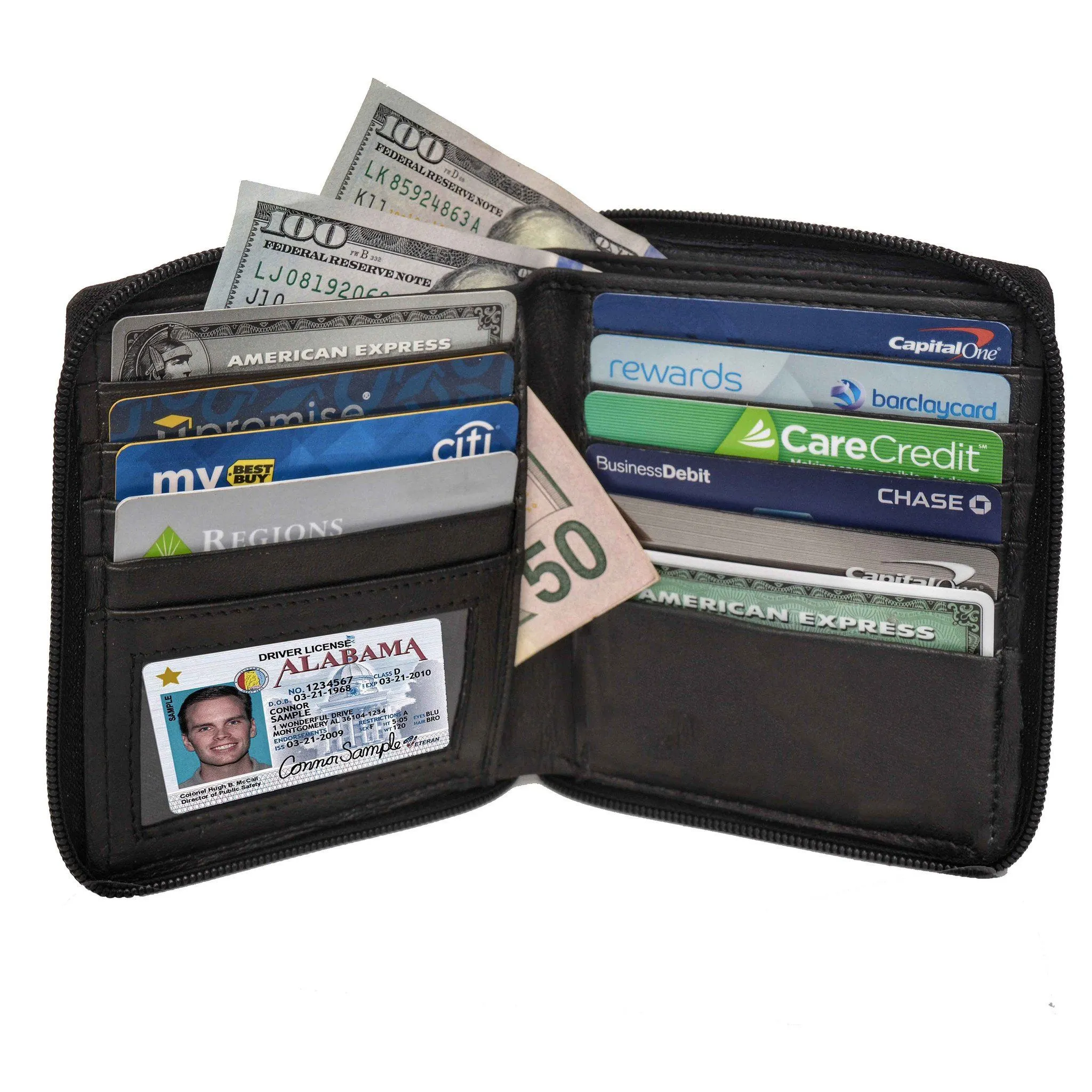 Deluxe RFID-Blocking Genuine Leather European Style Wallet - Brown