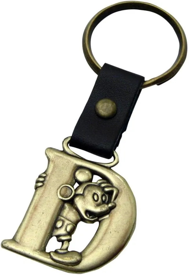 Disney Mickey Mouse Letter D Brass Keychain