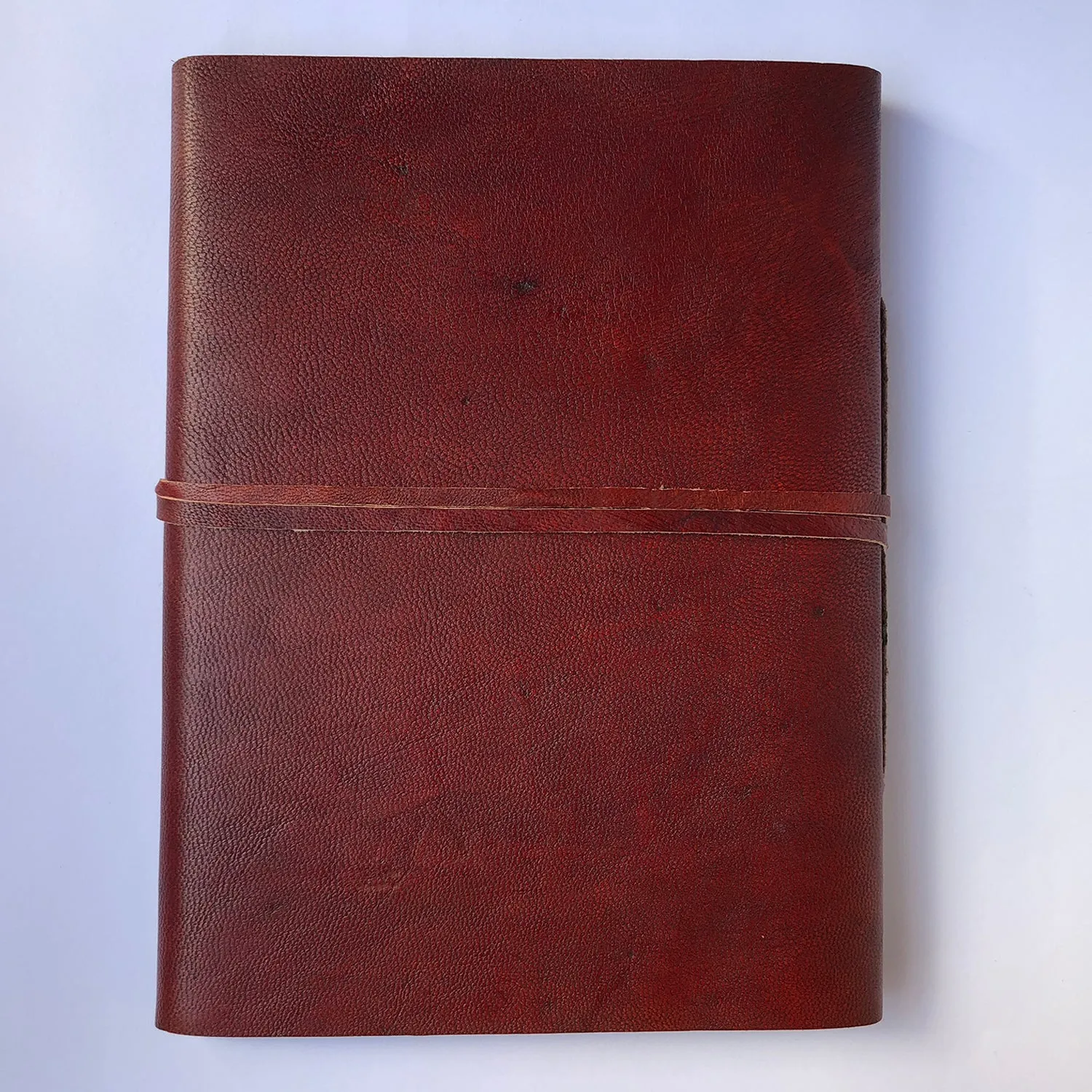Fair Trade Leather Notebook Folding Flap and Tie (2 Sizes) Handmade Indian Diary Sketchbook Journal