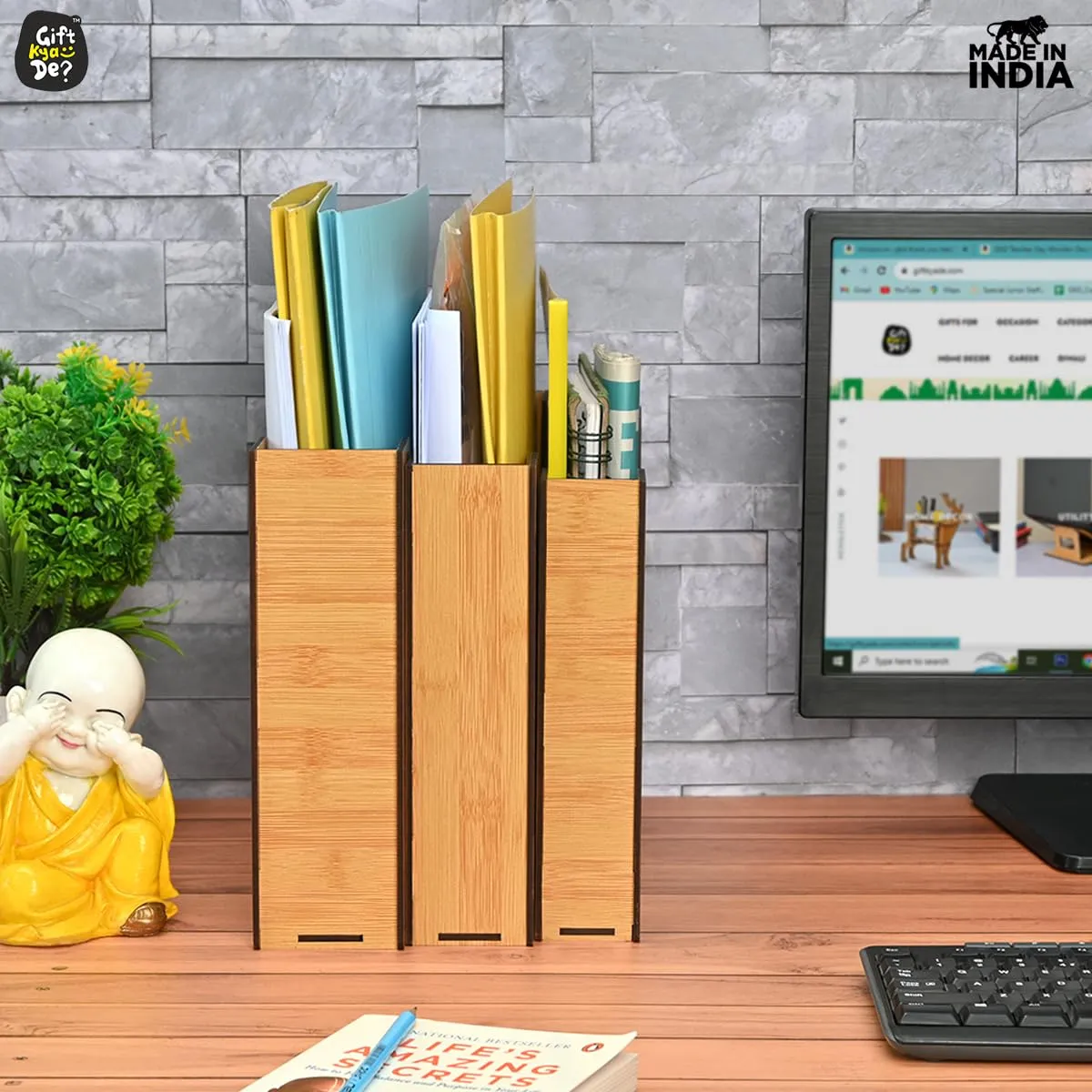 File Organiser 3 Tier Paper Tray For Office Desk, Horizontal & Vertical Adjustment A4 Documents Organizer