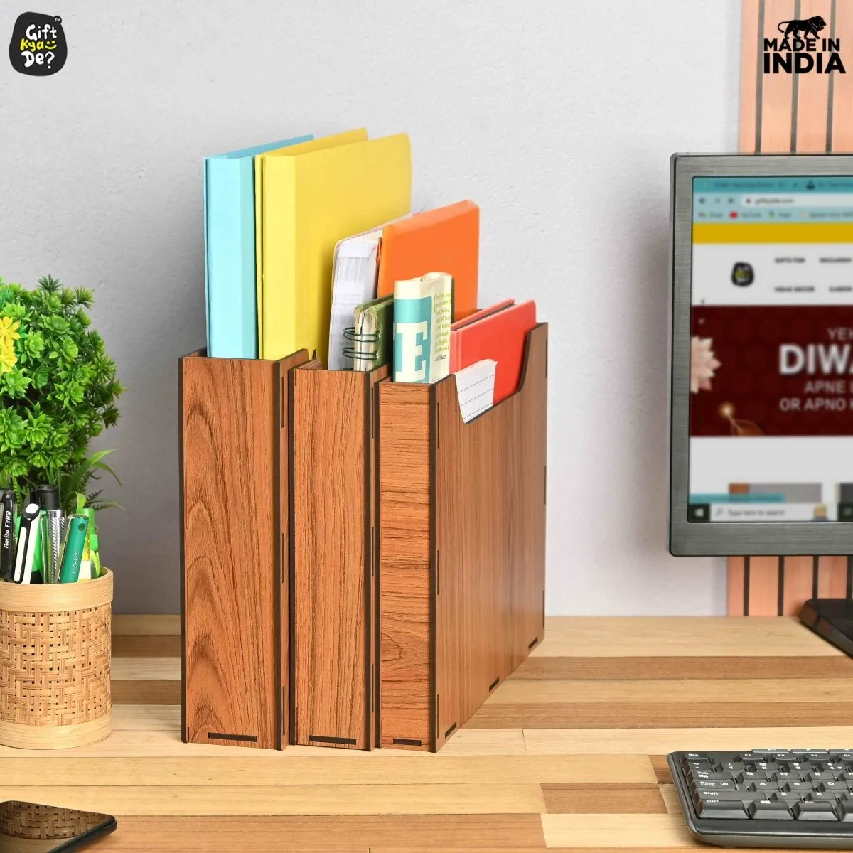 File Organiser 3 Tier Paper Tray For Office Desk, Horizontal & Vertical Adjustment A4 Documents Organizer