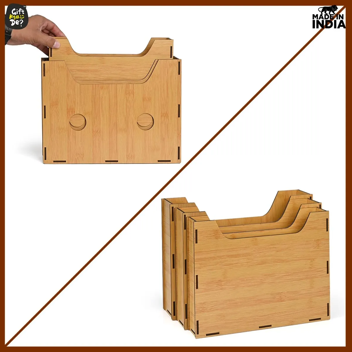 File Organiser 3 Tier Paper Tray For Office Desk, Horizontal & Vertical Adjustment A4 Documents Organizer