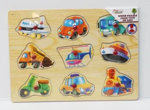 First Learning Wooden Pin Puzzle Vehicles