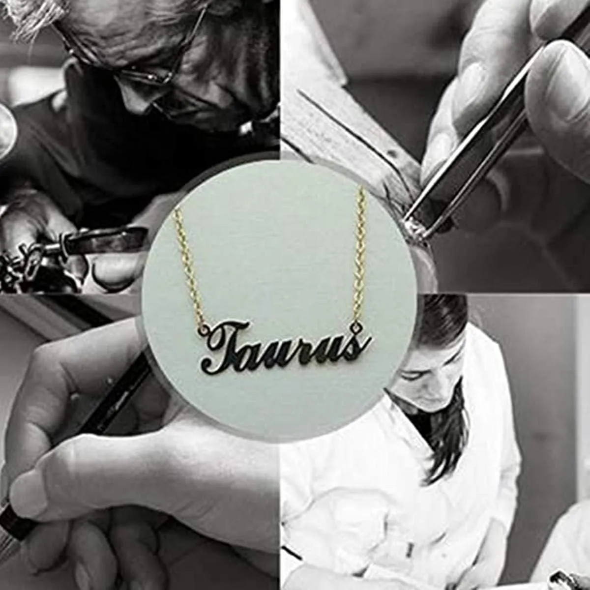 Flowshey Custom Name Necklace Personalized 18K Gold Plated Customized Nameplate Pendant Necklace Gifts for Women Mom