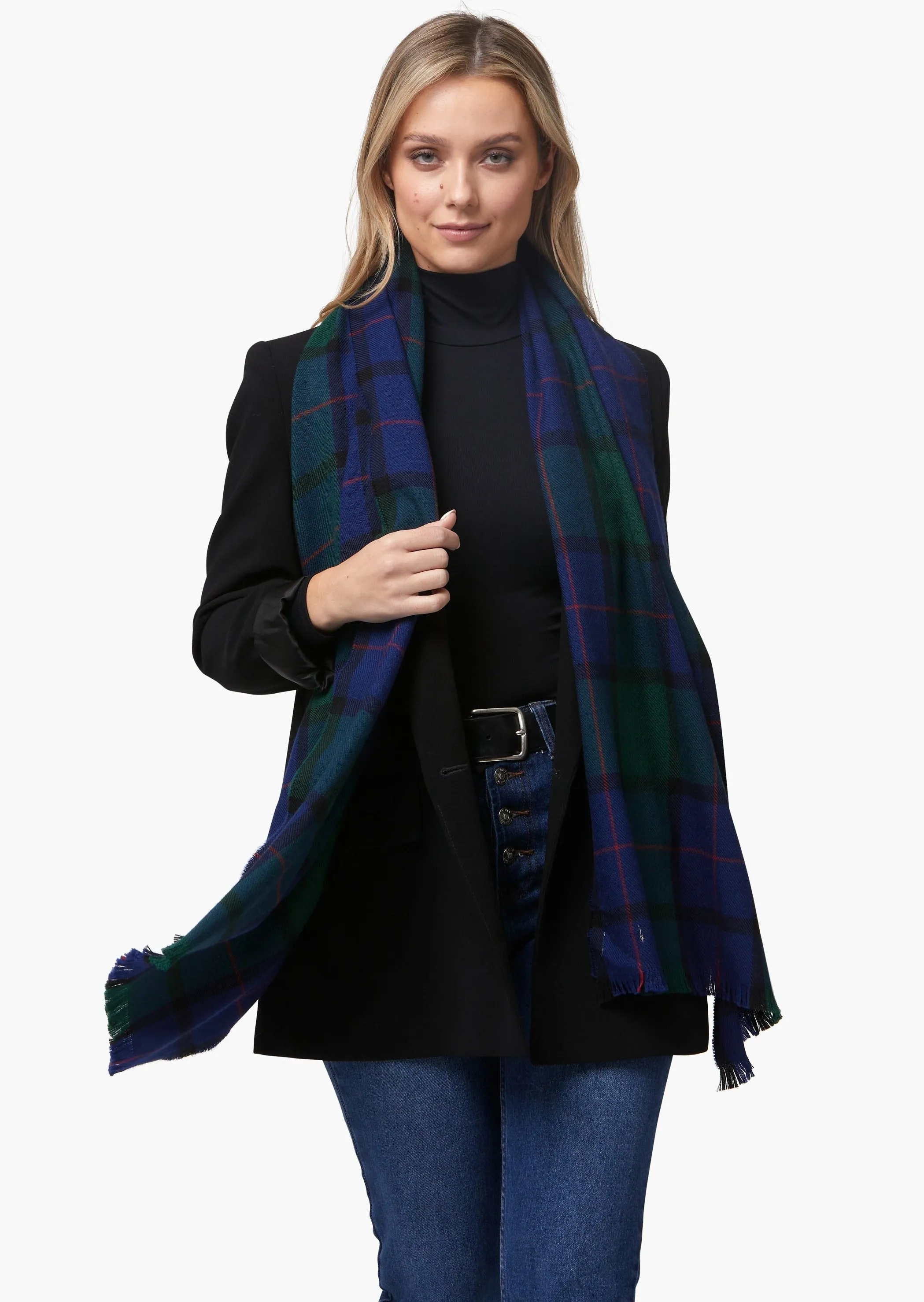 Foxford Giant Merino Scarf | Classic Tartan