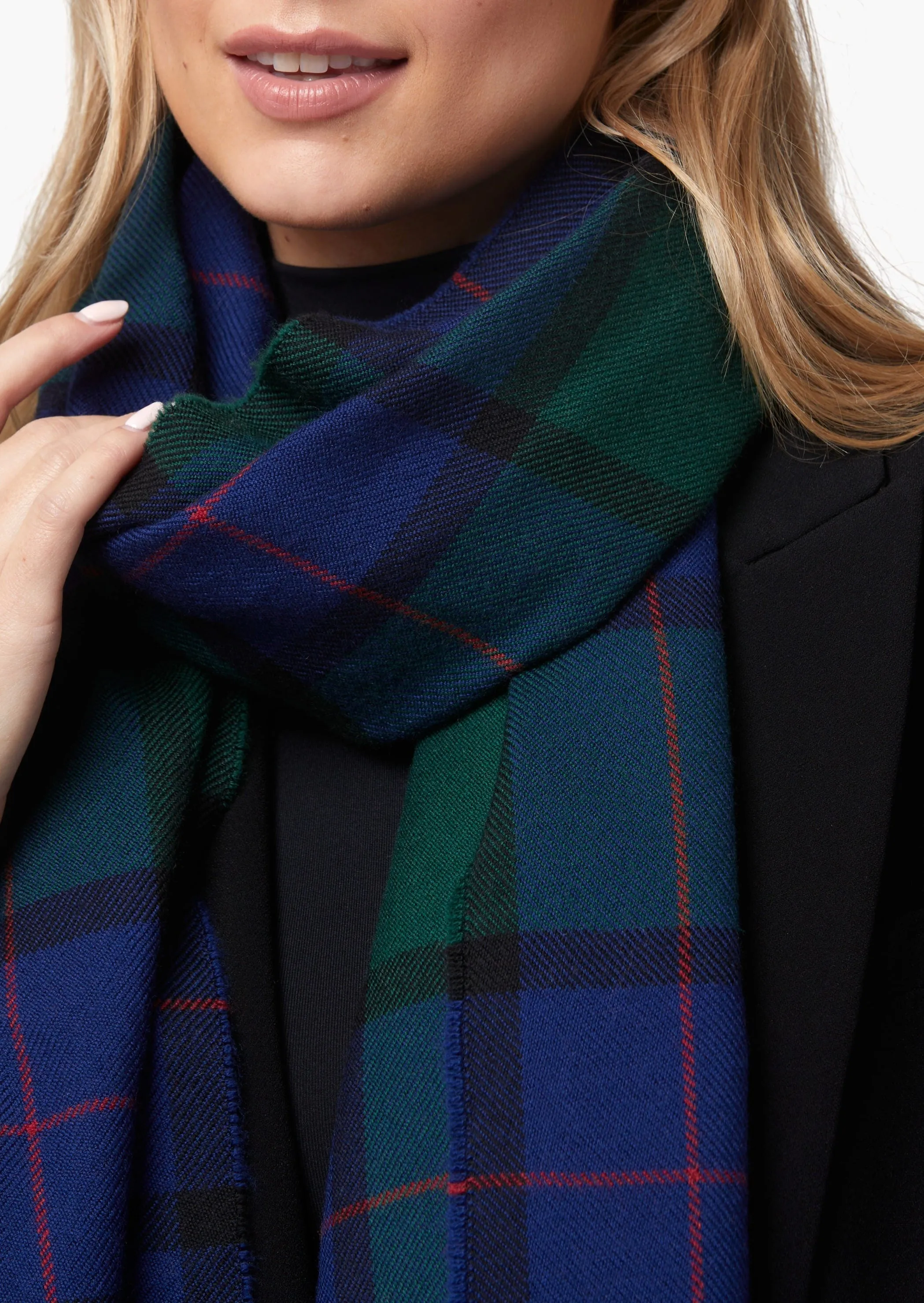 Foxford Giant Merino Scarf | Classic Tartan