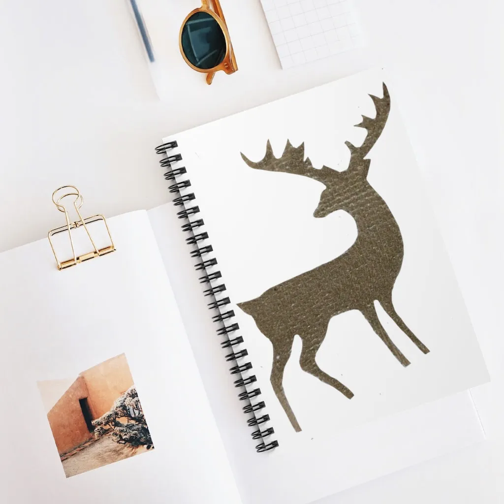 Golden Deer Spiral Notebook - Ruled Line