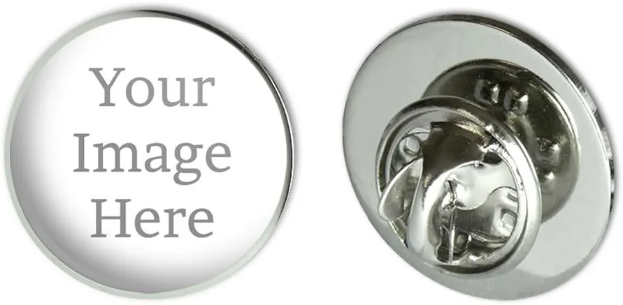 Graphics and More Personalized Small Round Lapel Hat Pin Tie Tack .75"| Customize With Your Own Image