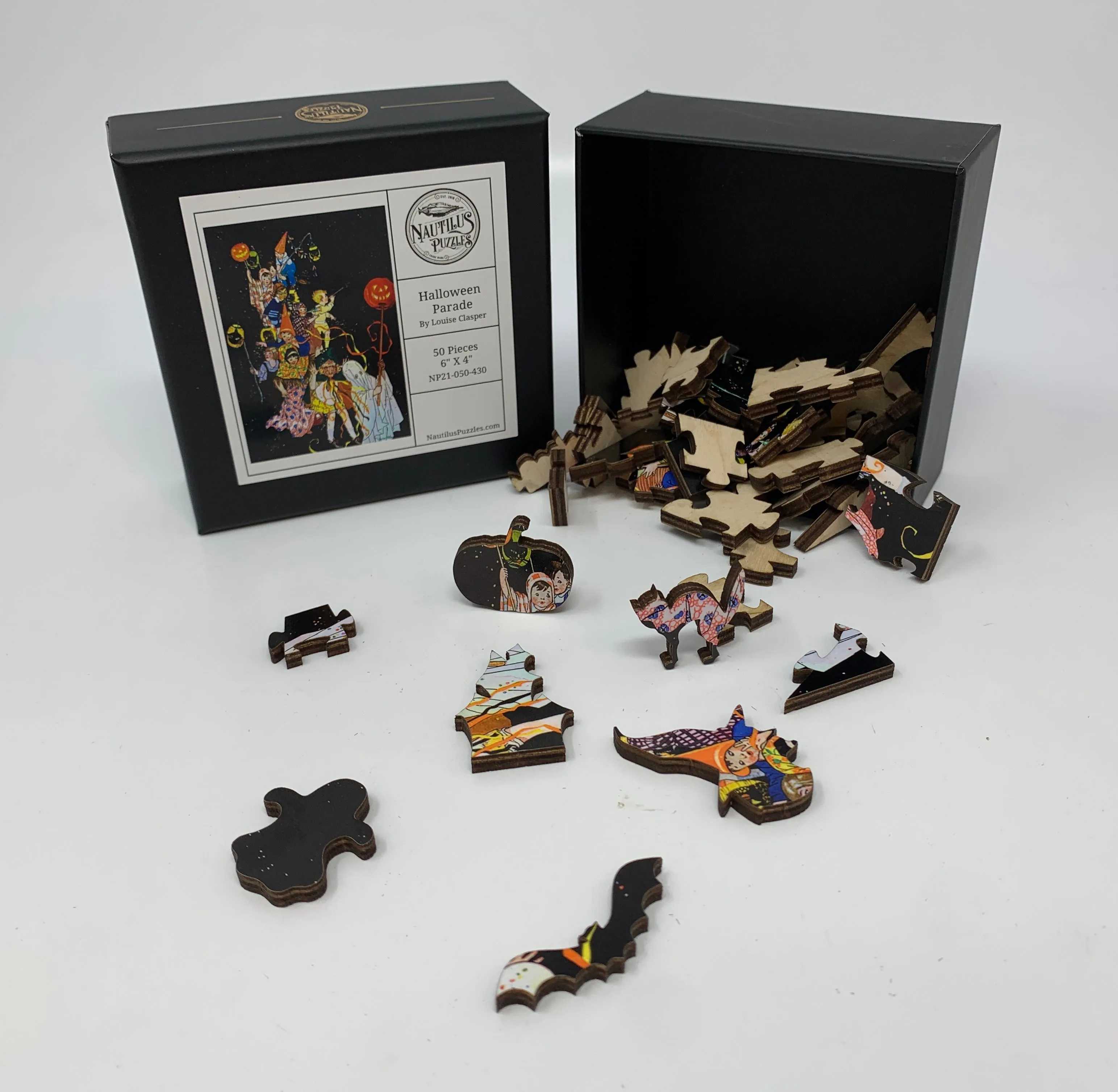 Halloween Parade (50 Pieces) Mini Wooden Jigsaw Puzzle