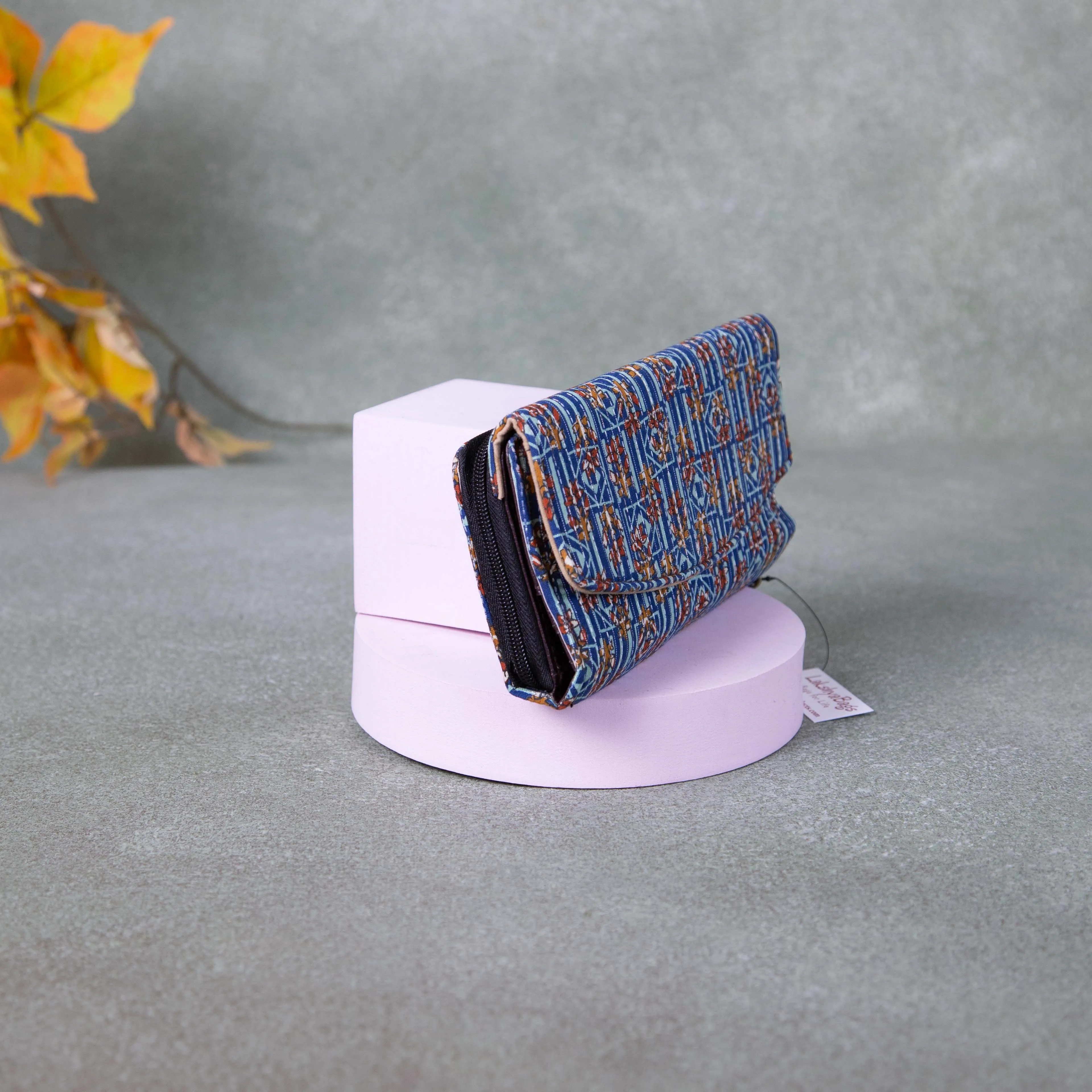 Handmade Wallets - Classic Blue Colour with Diamond Design