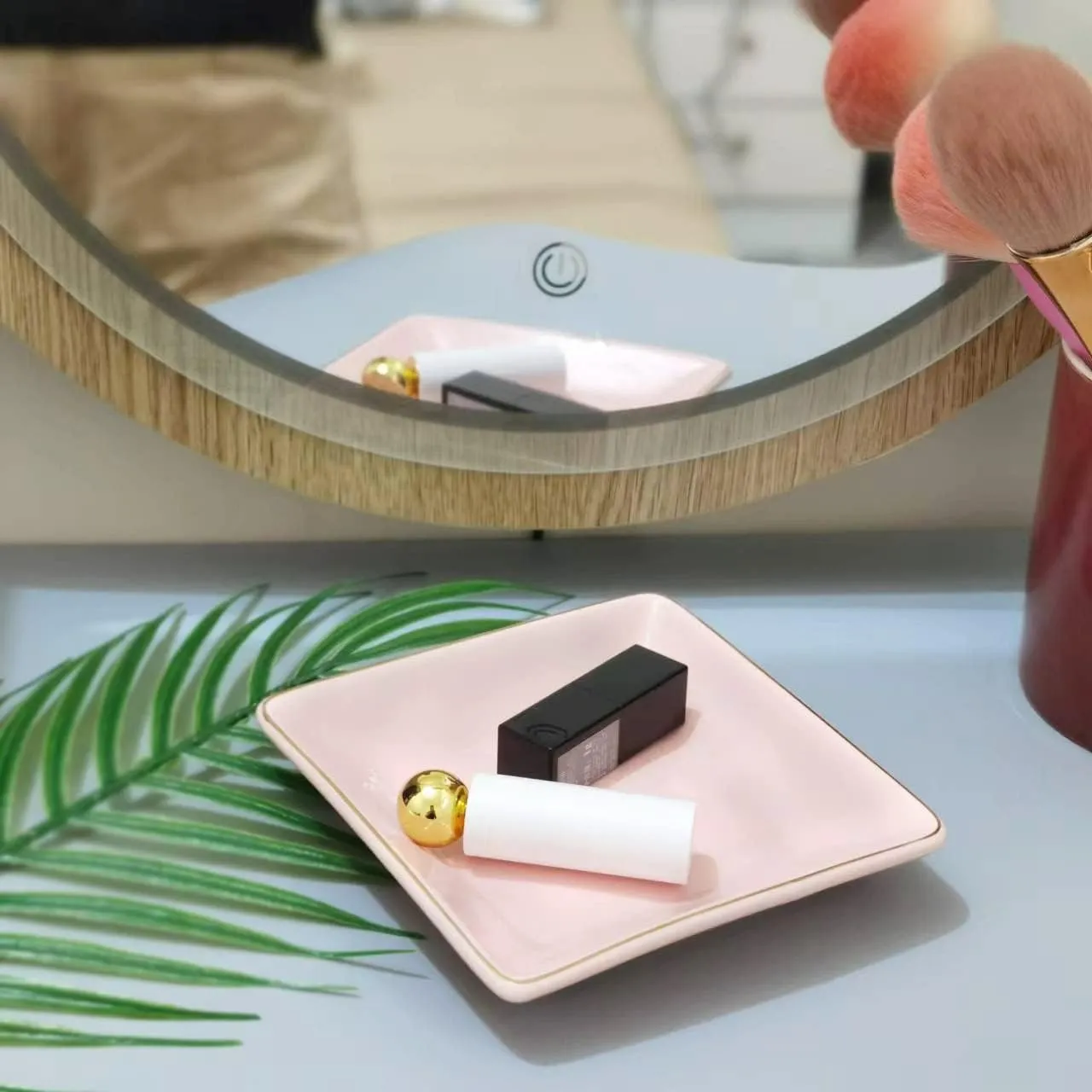 HANKOR Ceramic Jewelry Dish Tray, Decorative Trinket Tray Holder for Ring Earring Key, Gift for Women Girls, 4.7inch, Pink