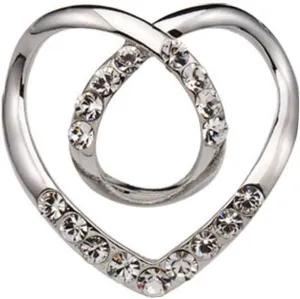 Heart Silk Scarf Buckles Crystal Rhinestone Love Scarves Ring Clips T-Shirt Tie Clips Shawl Brooch Jewelry 1/2 Pcs