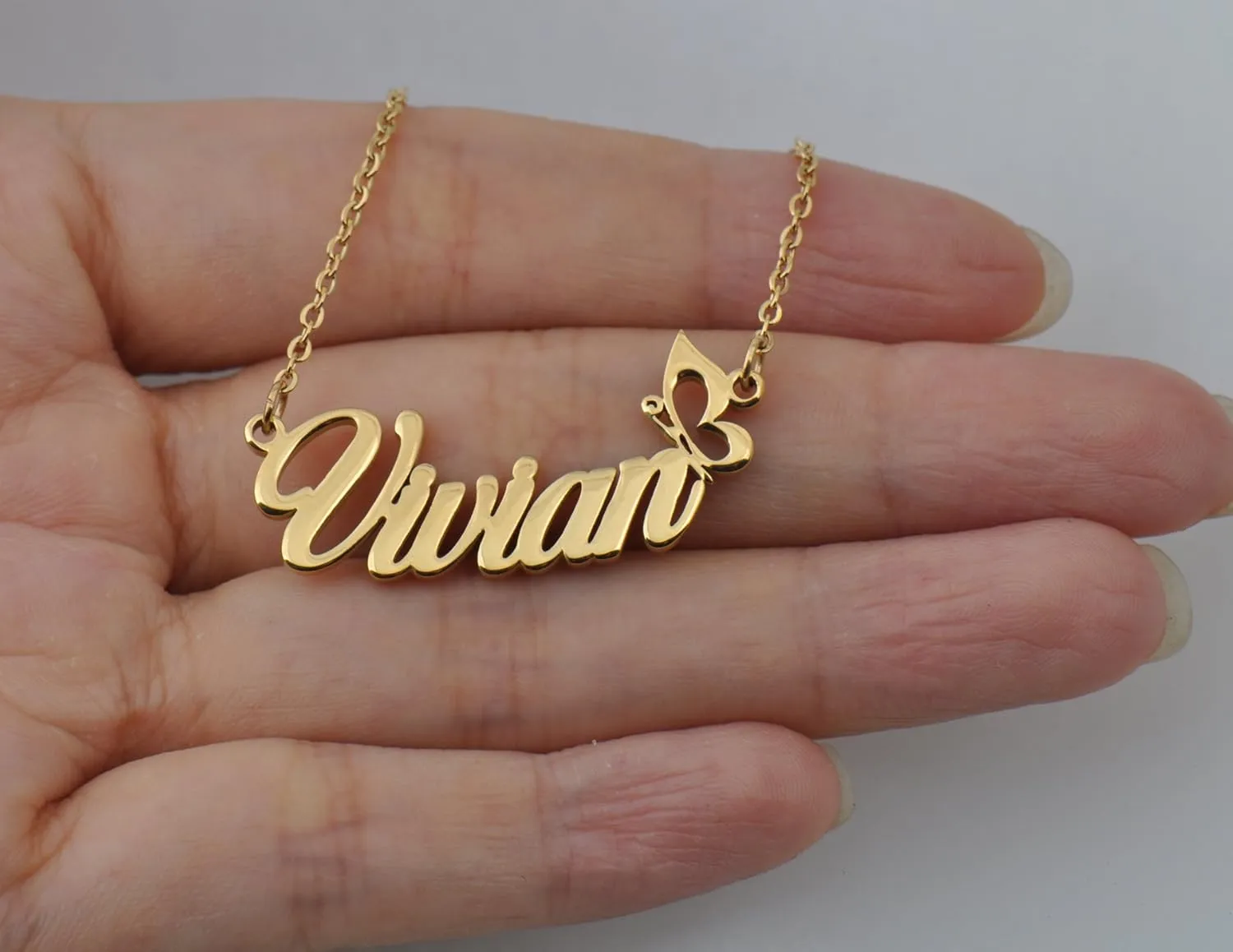 HUAN XUN Personalized Customized Name Initial Necklace Monogrammed Words Girl's Jewelry