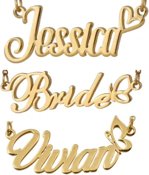 HUAN XUN Personalized Customized Name Initial Necklace Monogrammed Words Girl's Jewelry