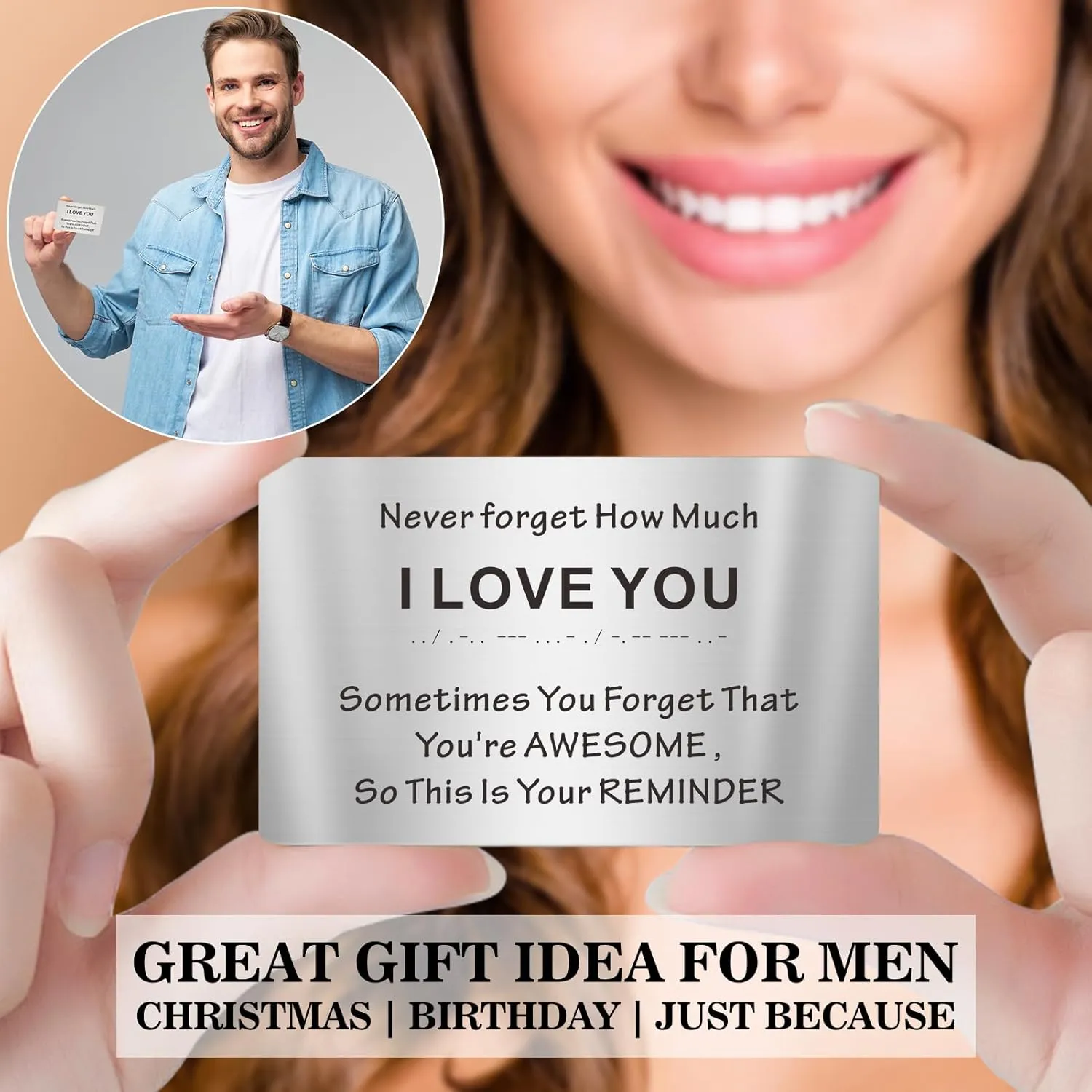 Inspirational Gifts Morse Code Bracelet for Mens Sobriety Gifts Black Leather Bracelet Wallet Card, Easter Fathers Day Birthday Gifts for Men Graduation Gifts for Him Grandson Son Brother
